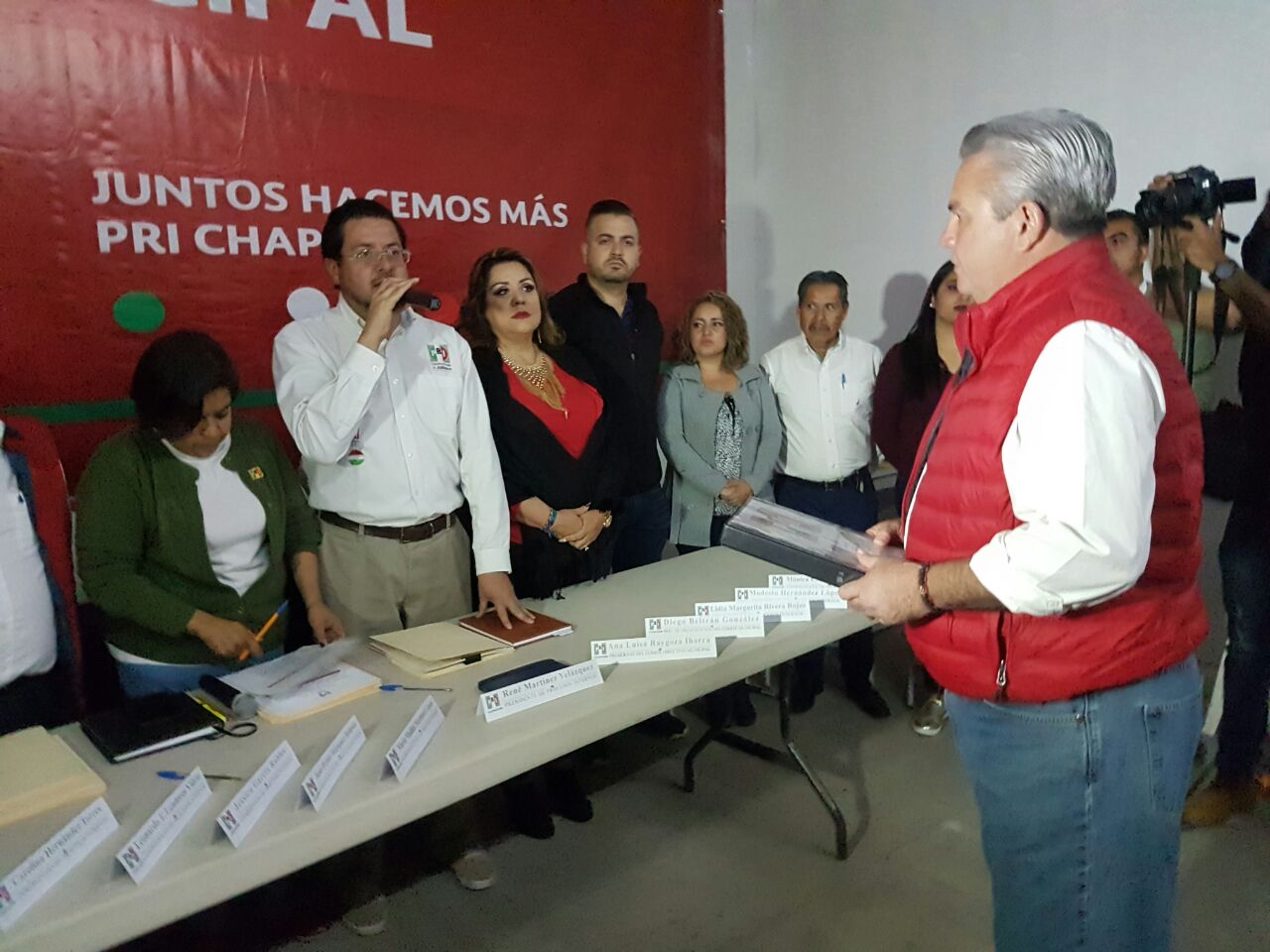 Javier Degollado durante su registro 