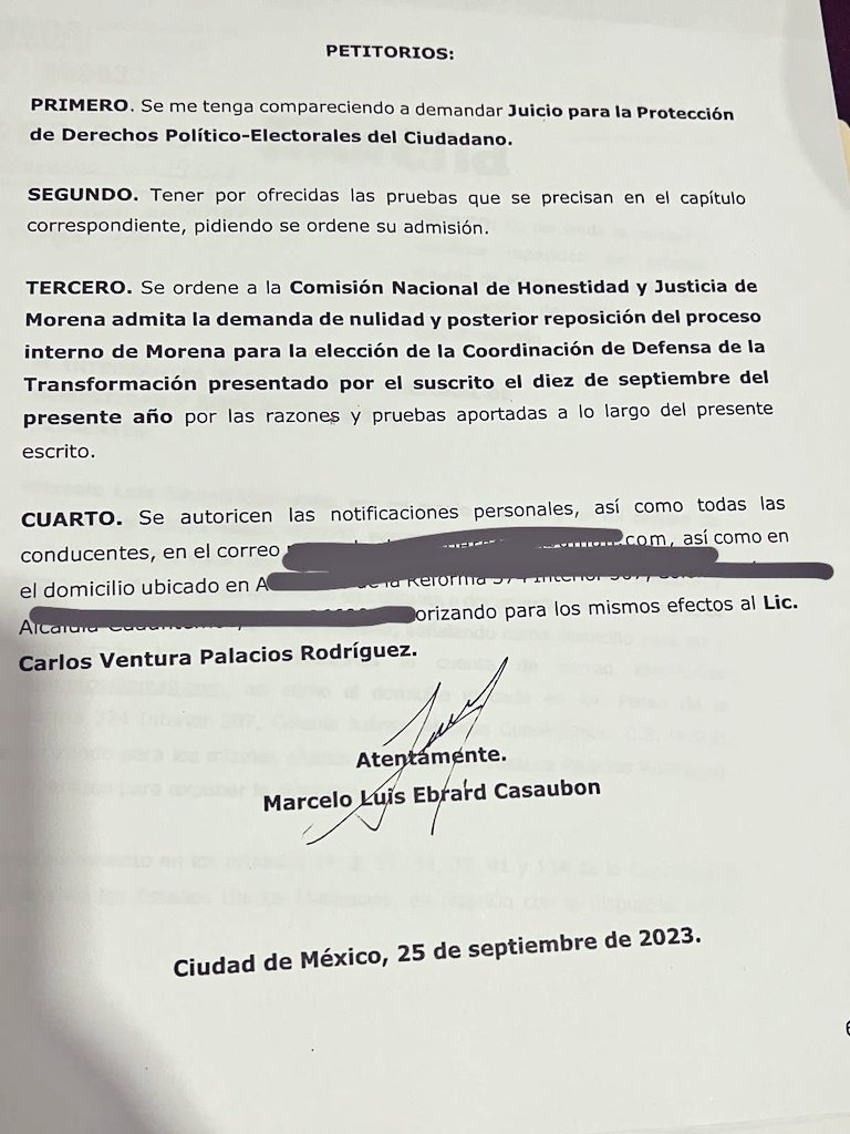 Ebrard denunció ante el TEPJF a Morena